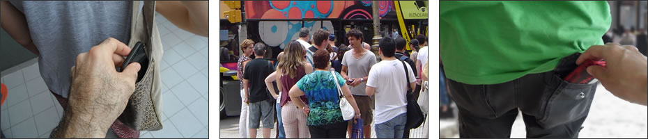Pungas, descuidistas, robos a turistas