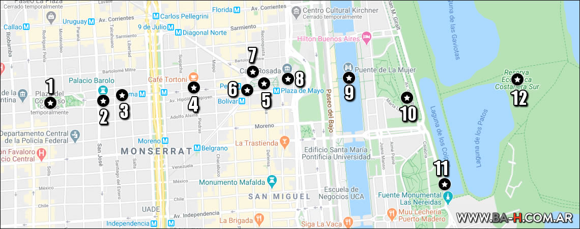Mapa 7 dias en Buenos Aires